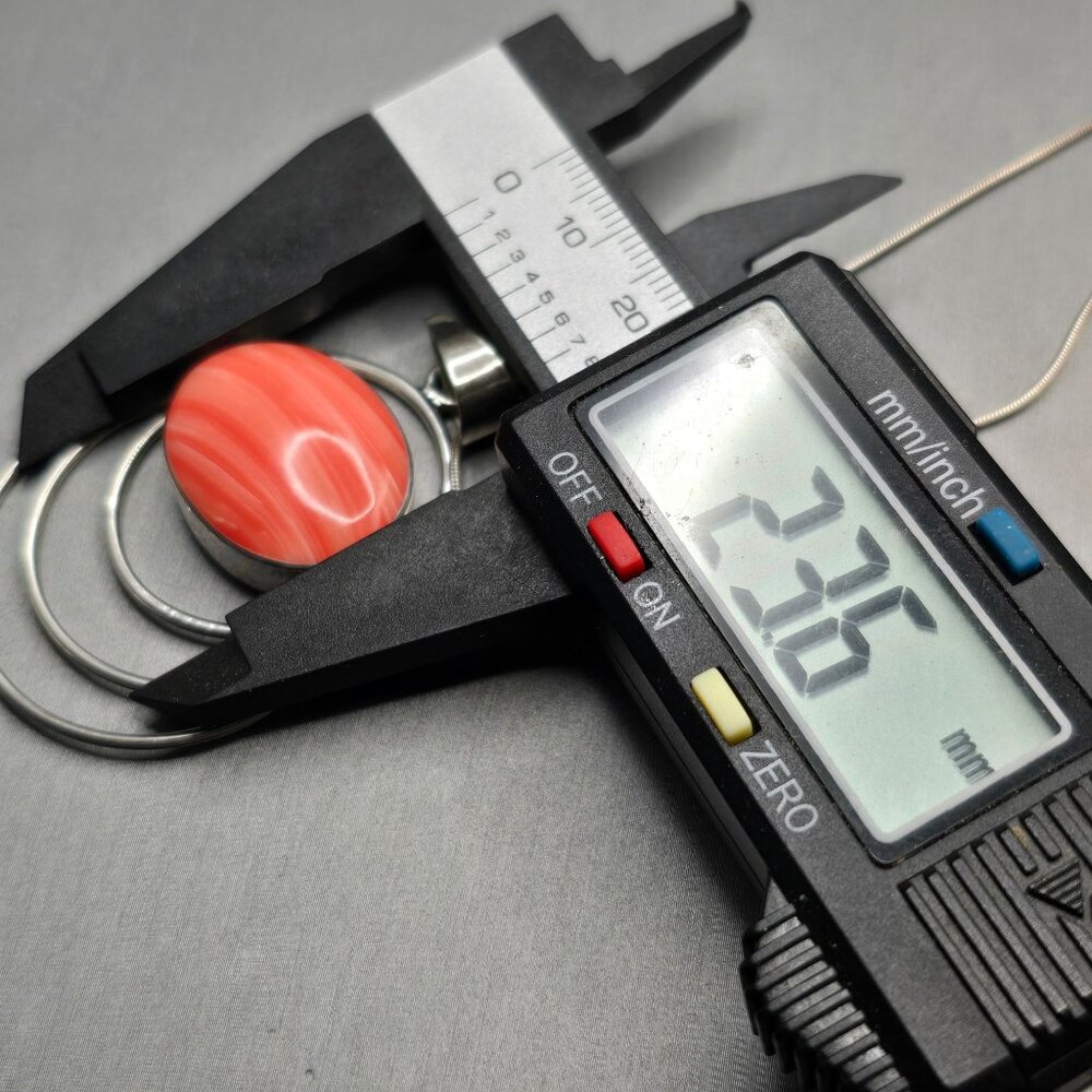 VTG 950 Silver Spiny Oyster Pendant Necklace 17" Mexico Modernist Design 12.8g - Picture 8 of 11